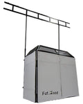 DJ Booth Tabletop With 8FT Lighting Truss Stand Package by FAT TOAD - Foldable Panel Portable Stage Platform Facade Scrim Cover, Video Light Display