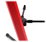 2-Tier Column Keyboard Stand with Mic Boom Arm by GRIFFIN - Double Sliding Multi Mounting Platform Red Stage Tower Rack - Holder for Digital Piano