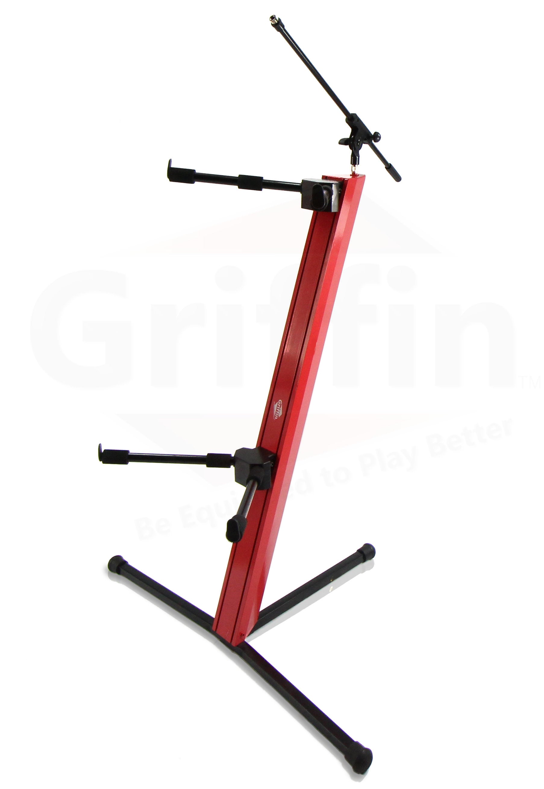 Column Key Stand Column Keyboard Stand | Red 2-Tier DJ Keyboard Stand - GeekStands.com