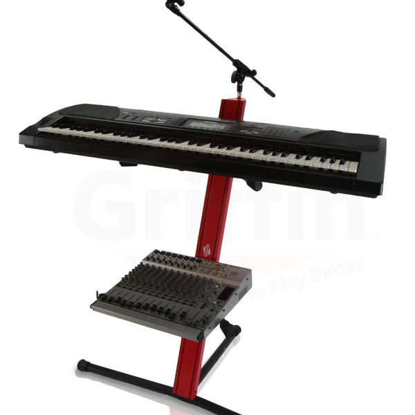 Column Keyboard Stand Red 2Tier DJ Keyboard Stand