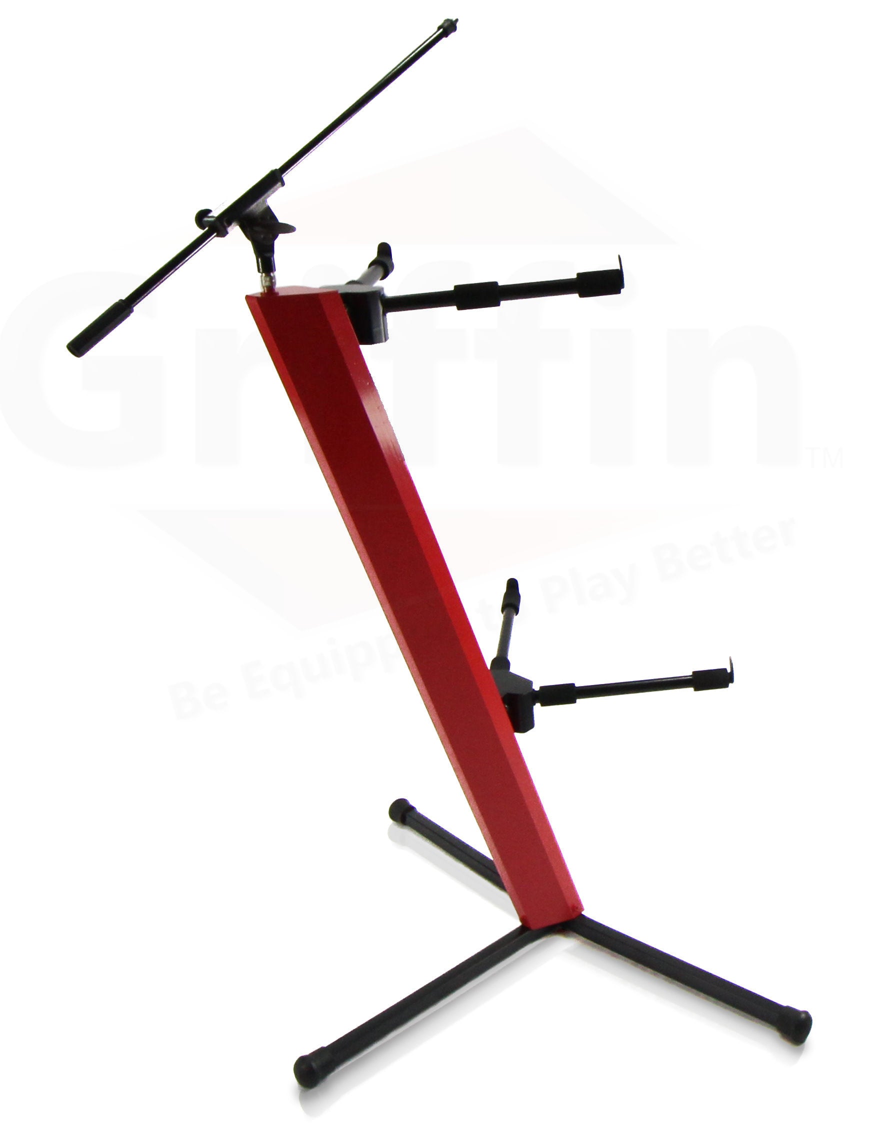 Column Key Stand Column Keyboard Stand | Red 2-Tier DJ Keyboard Stand - GeekStands.com
