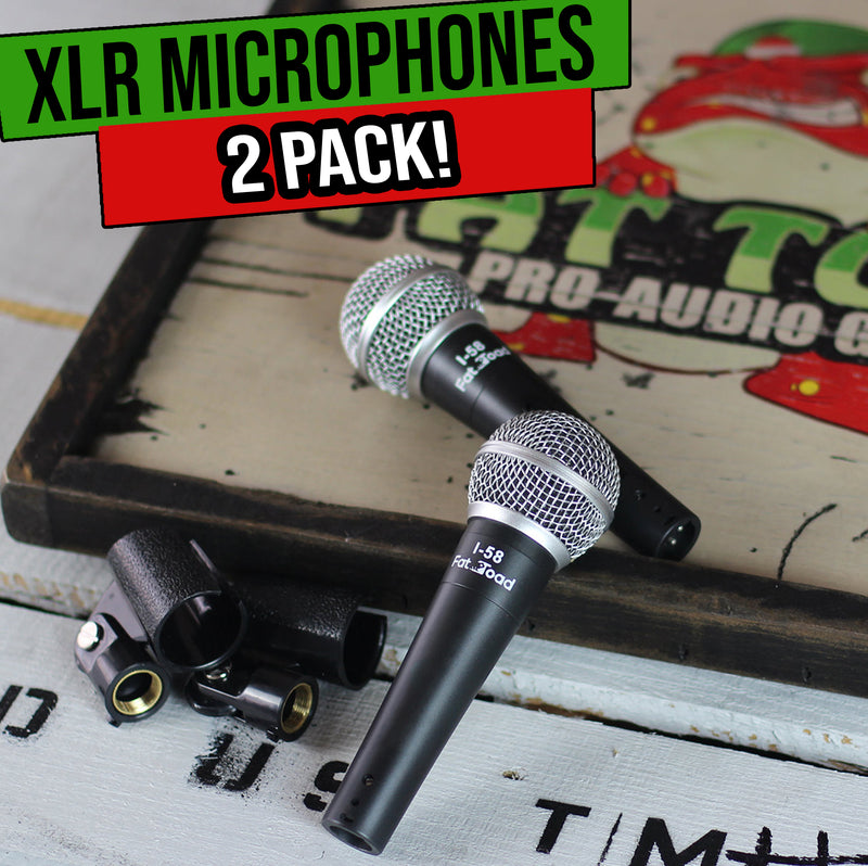 Cardioid Vocal Microphones with XLR Mic Cables & Clips (6